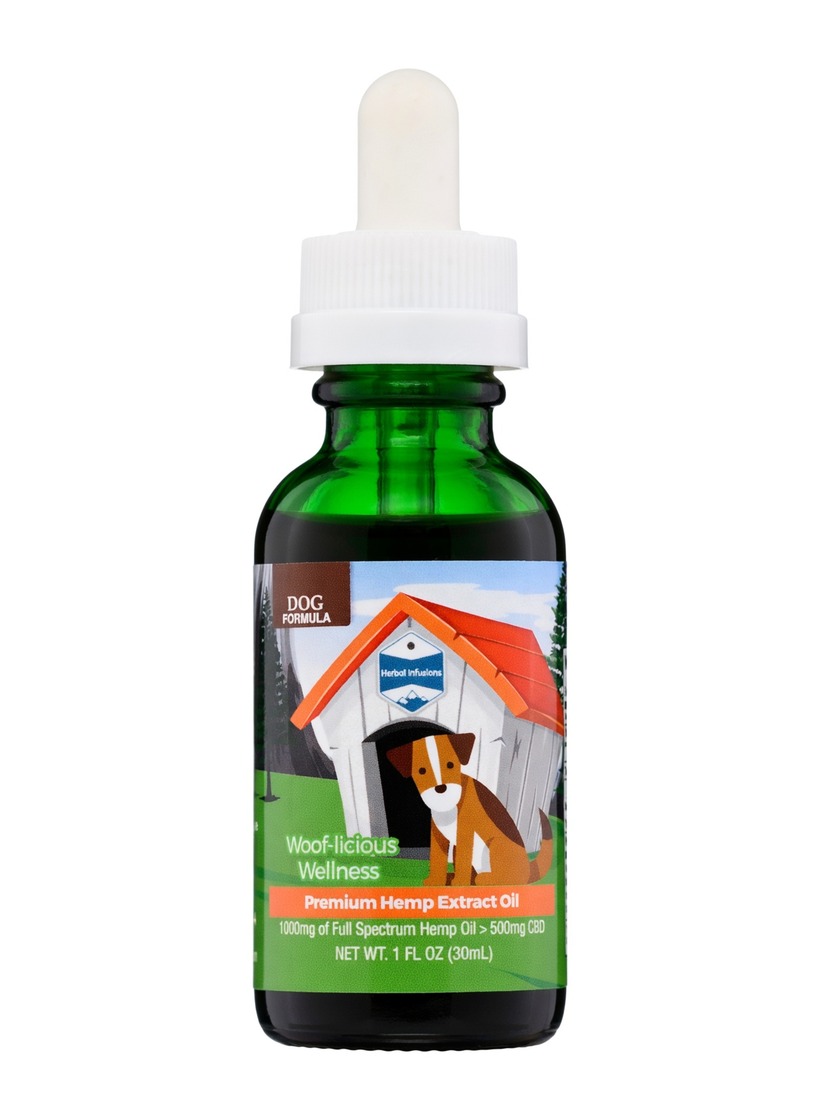 Woof-licious Wellness green dropper bottle — Dog Formula by Herbal Infusions